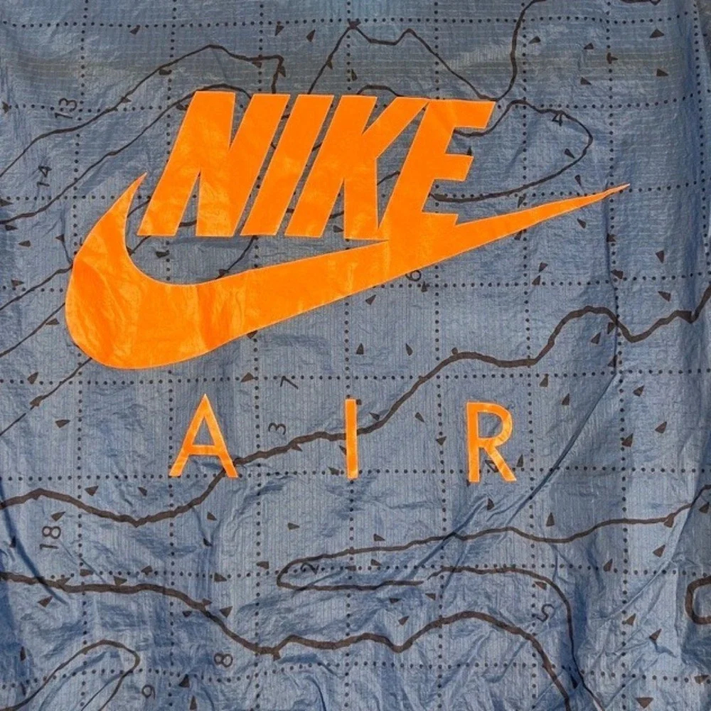 Nike Air Jacket Mens Water Resistant Lightweight Full Zip Marina‎ Blue Orange XL
